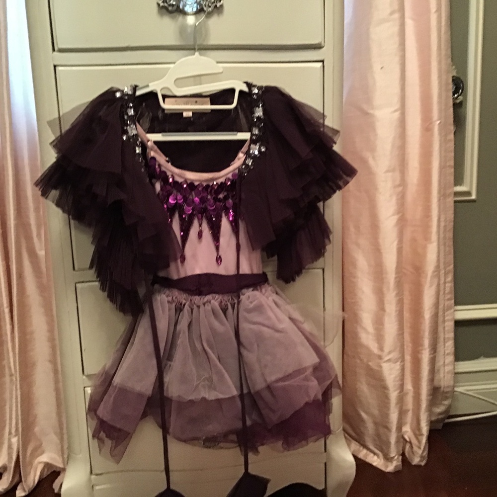 Size 2 tutu du mined dress and cape